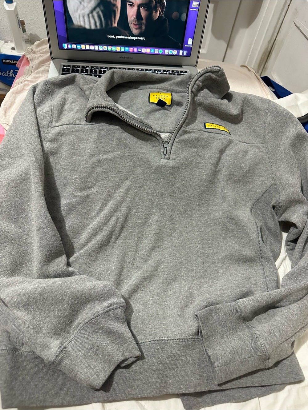 Prince & Fox Gray Quarter-Zip Pullover sweater